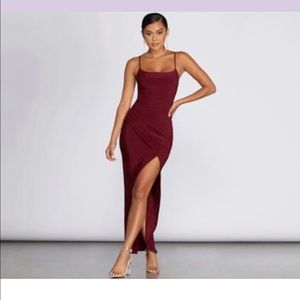 Windsor red/maroon maxi dress with slit